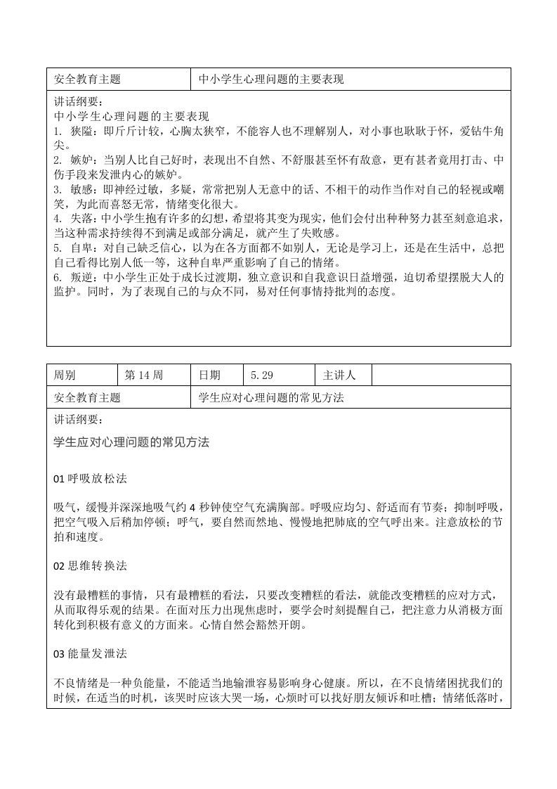 图片[2]-2024年春季第14周“1530”每日安全教育记录表内容资料参考-jw