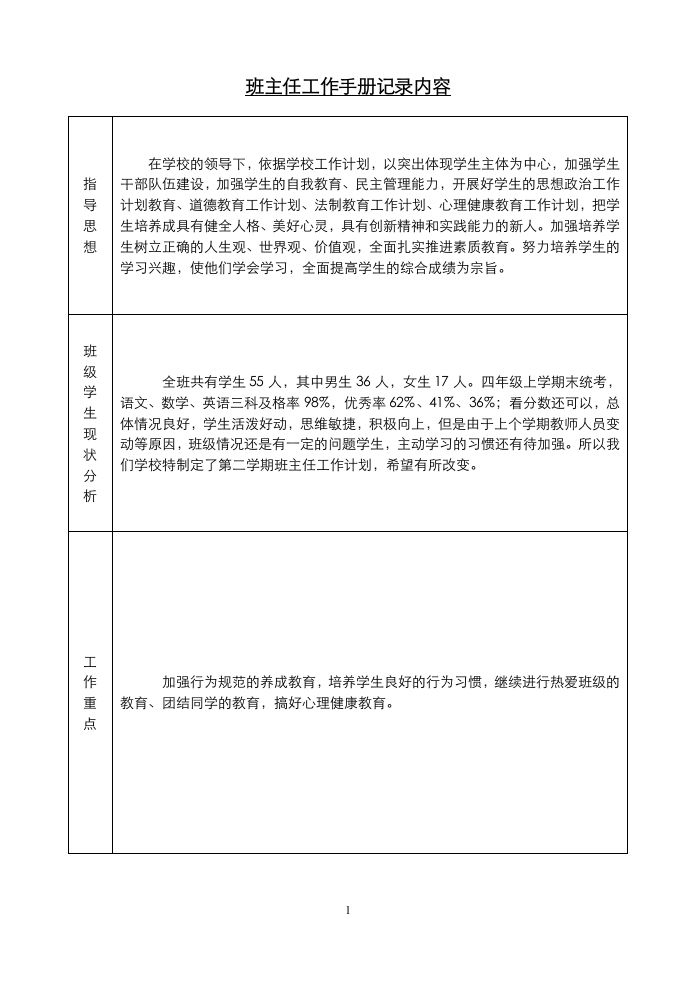 班主任工作手册记录内容-jw